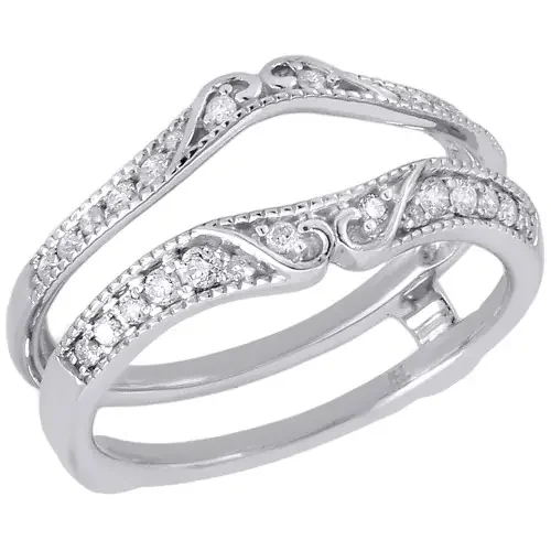 14K White Gold Diamond Solitaire Engagement Ring Antique Enhancer 0.25 Ct.