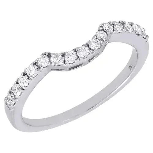 14K White Gold Diamond Solitaire Engagement Ring Enhancer Wrap Prong Set .28 Ct.