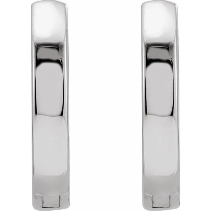 14K White Hinged 16 mm Hoop Earrings