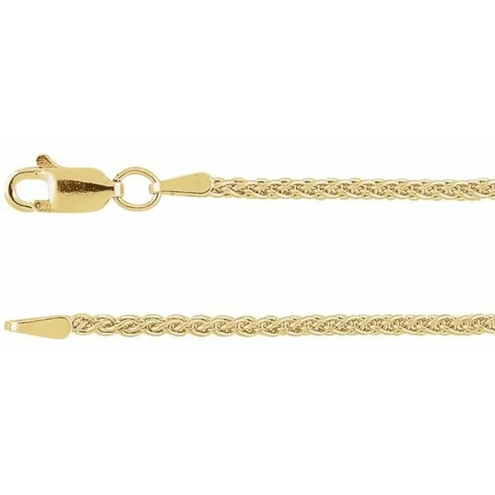 14K Yellow 1.8 mm Wheat 16″ Chain