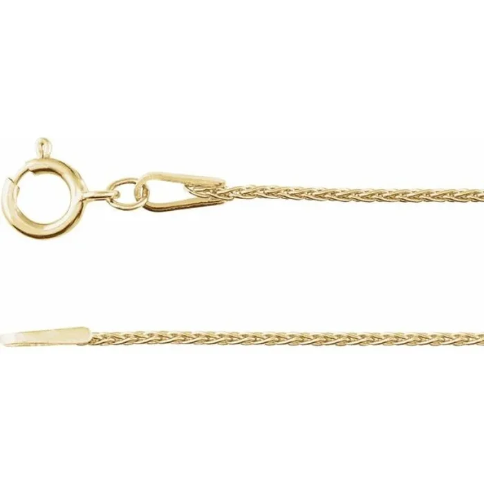 14K Yellow 1 mm Wheat 18″ Chain