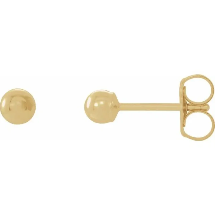 14K Yellow 3 mm Ball Earrings