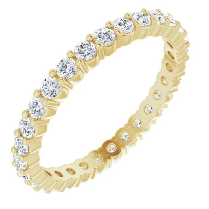 14K Yellow 5/8 CTW Natural Diamond Eternity Band Size 6.5