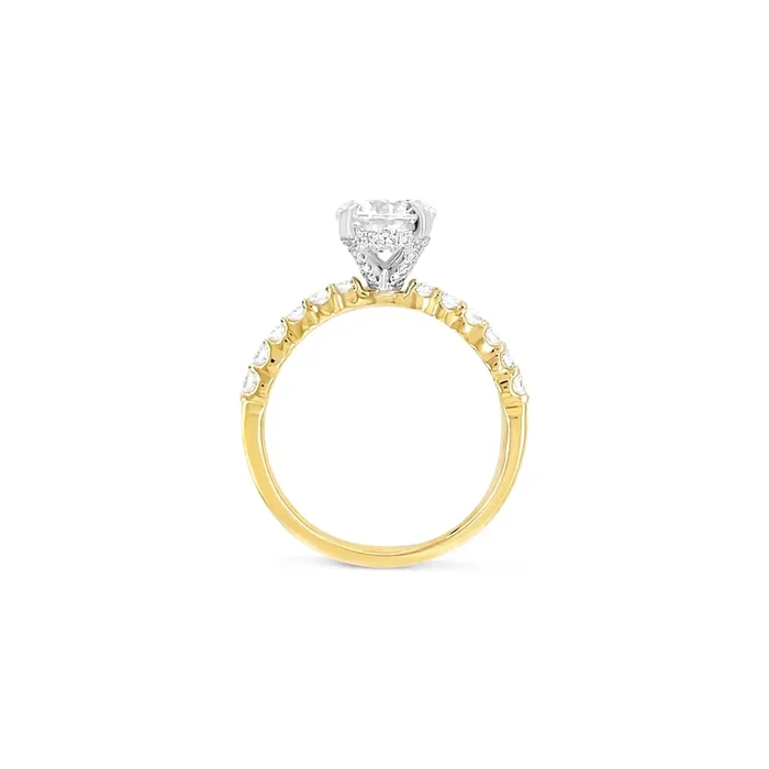 14K YELLOW AND WHITE GOLD .36 CTW DIAMOND ENGAGEMENT RING SETTING