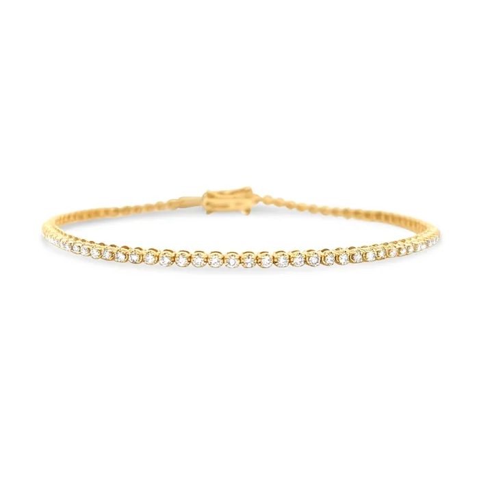 14K YELLOW GOLD 1.21 CTW DIAMOND ILLUSION SET TENNIS BRACELET