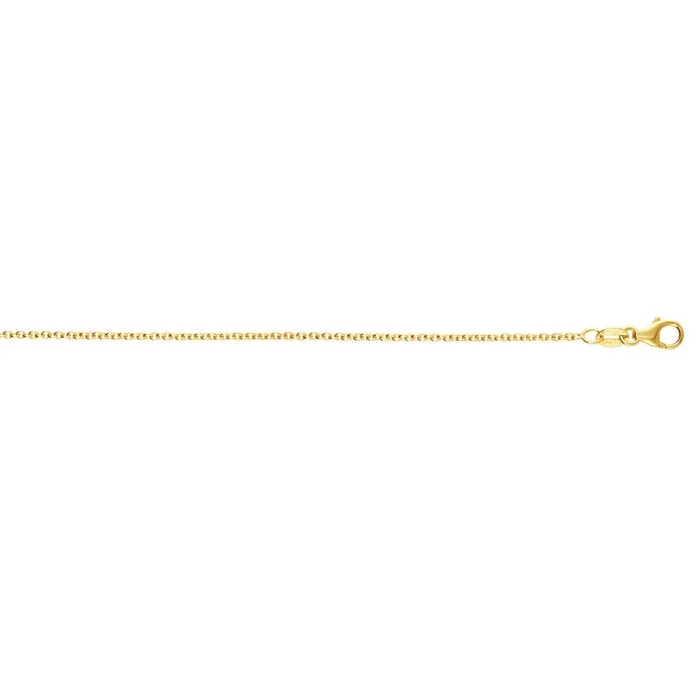 14K Yellow Gold 2.4mm Round Cable Chain 20 Necklace with Lobster Clasp