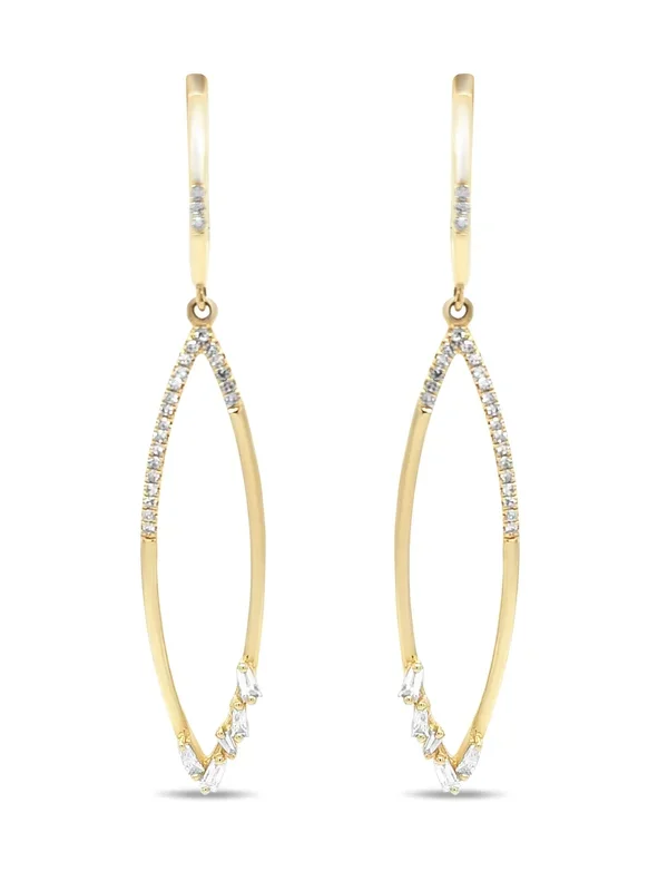 14K YELLOW GOLD .40 CTW DIAMOND HUGGIE EARRINGS