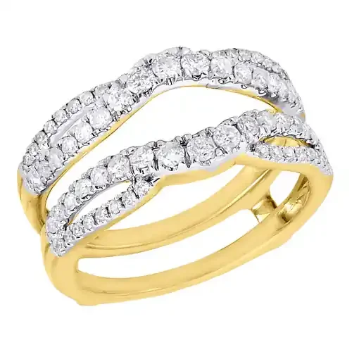 14K Yellow Gold Diamond Solitaire Engagement Ring Infinity Enhancer 0.63 Ct.
