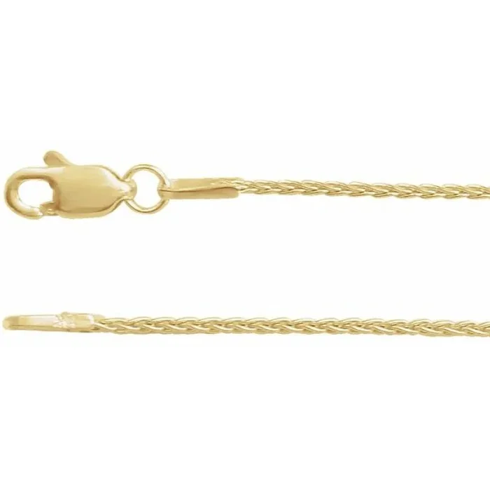 14K Yellow Gold-Filled 1.8 mm Wheat 7″ Chain
