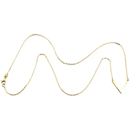 14K Yellow Gold Italian Letter V Initial Statement Cable Chain Necklace 18″