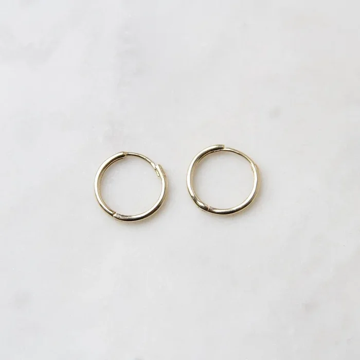 14k Yellow Gold Large Thin Huggies