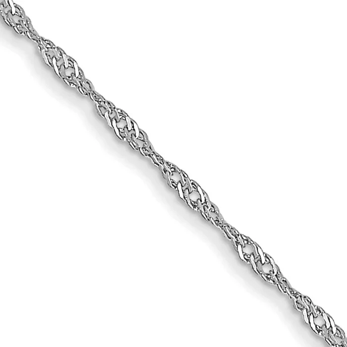 14KT White Gold 20-inch 1MM Singapore Pendant Chain