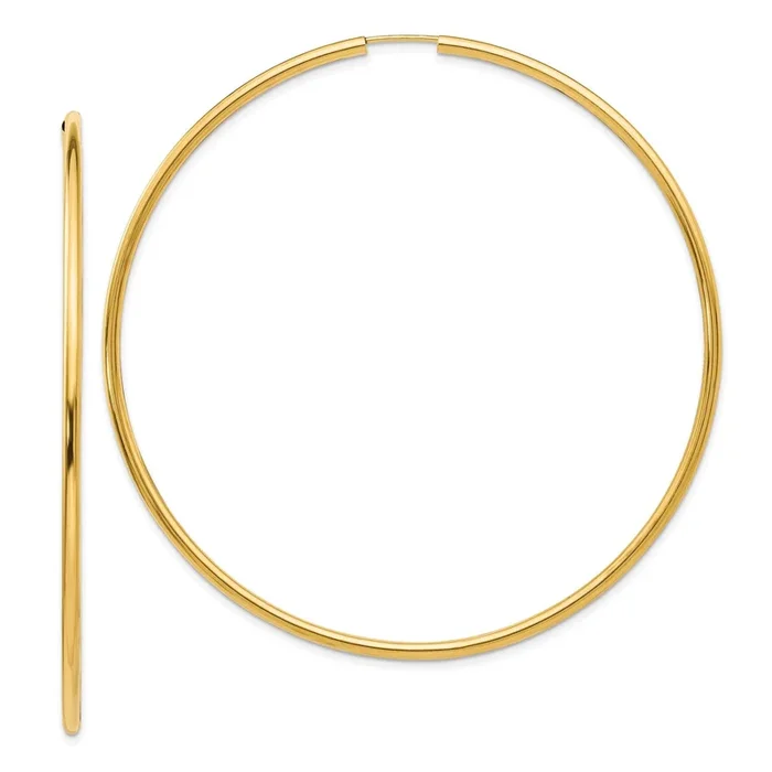 14KT Yellow Gold 69.8X2MM Hoop Earrings