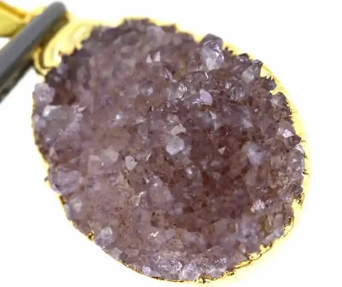 15.60 CTS AMETHYST CRYSTAL GOLD PLATED PENDANT SG-3109