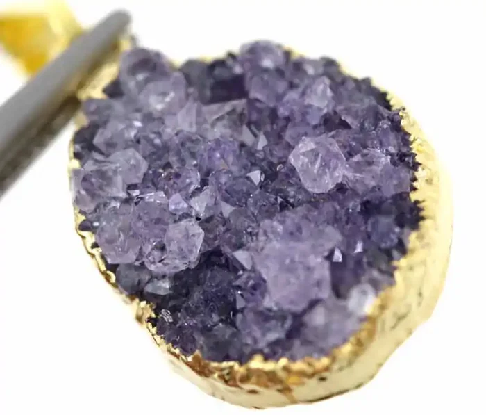 15.70 CTS AMETHYST CRYSTAL GOLD PLATED PENDANT SG-3127