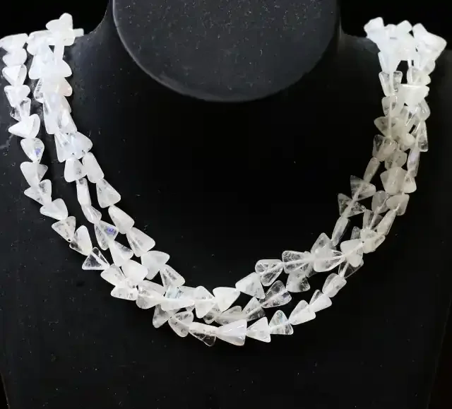 155 Cts three strands Moonstone beads GOGO 1448