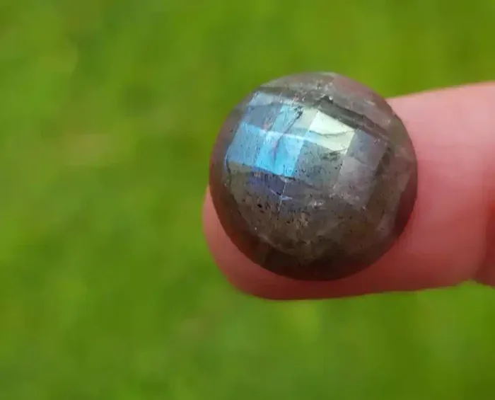 15mm Labradorite Checker cut gemstone cabochon 15mm by 7mm deep