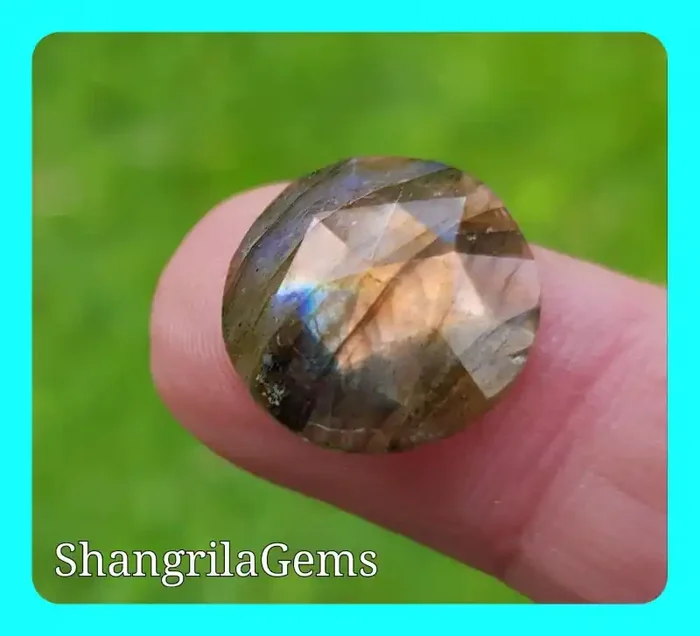 15mm Labradorite ROSE cut gemstone cabochon 15mm by 5mm deep