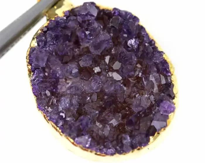 16.30 CTS AMETHYST CRYSTAL GOLD PLATED PENDANT SG-3114