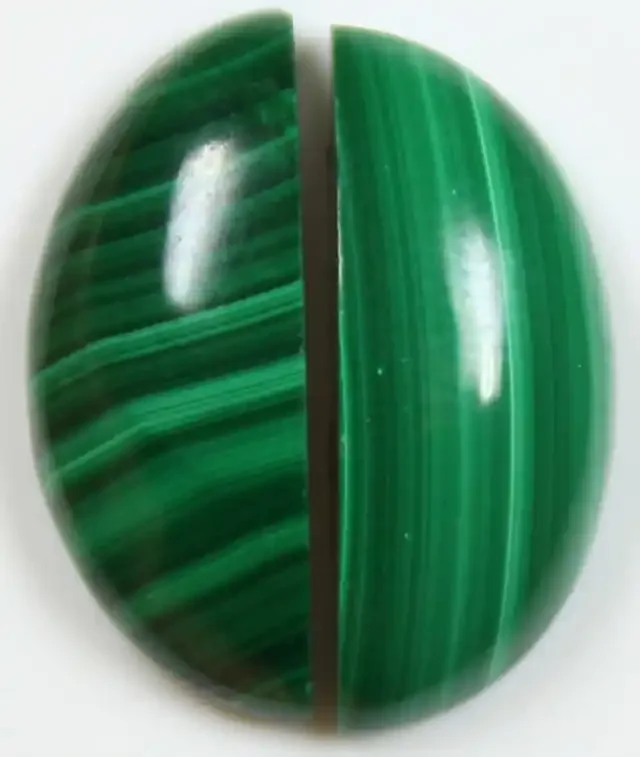 16 CTS MALACHITE PAIR OF STONE TOP GLOSSY POLISH ON STONES