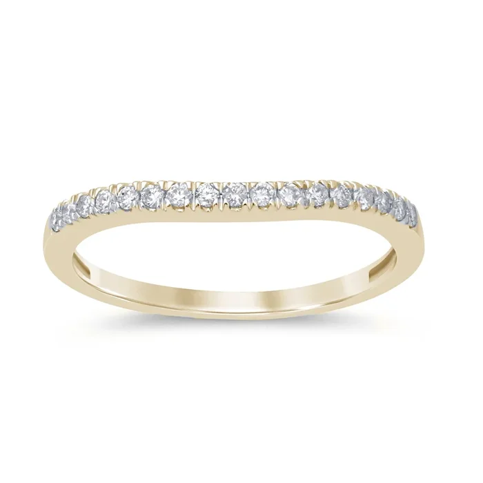 .16ct 14k Yellow Gold Stackable Wedding Anniversary Diamond Rinze 6.5