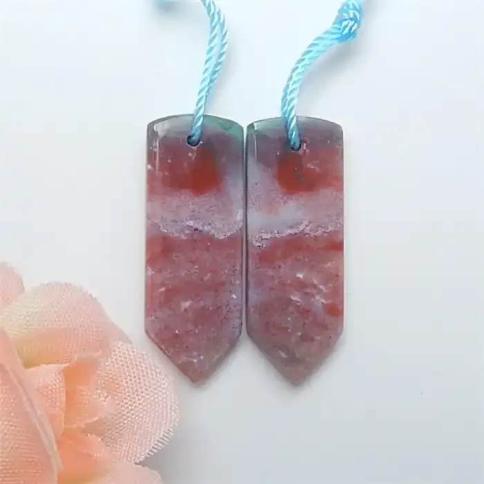 16ct Beautiful Natural Ocean Jasper Earring Pair(18062903)