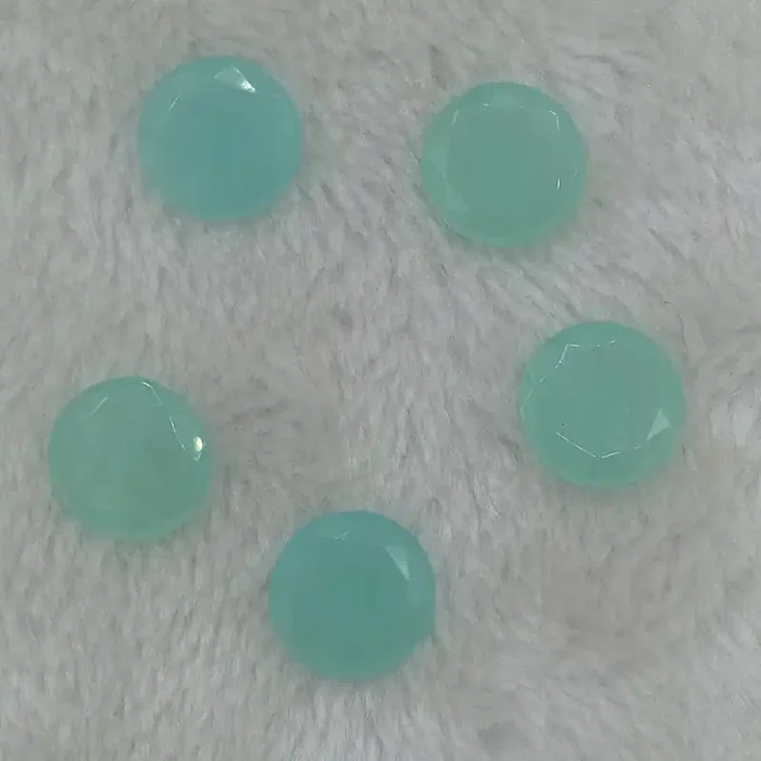 16mm Chalcedony 5pcs Natural Faceted Rose Cut Gemstone VAF12