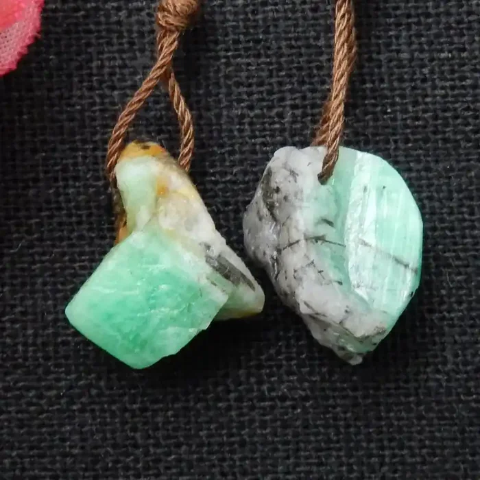 17.5cts Nugget Emerald Earrings gemstone earrings beads, stone for earrings