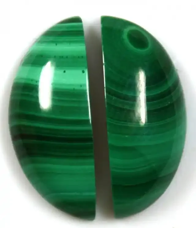 17.85 CTS CABOCHON HIGH DOME MALACHITE PAIRS