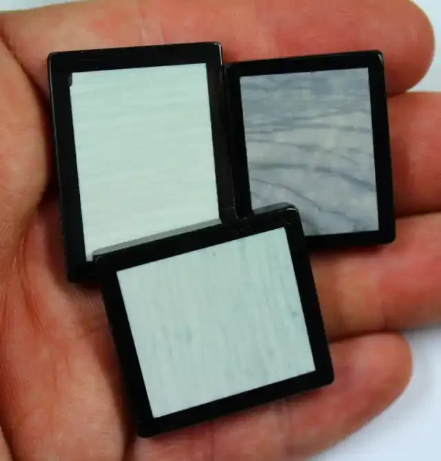 173.1 CTS 3 PCS INTARSIA JASPER WAVE PATTERN BLACK ONYX