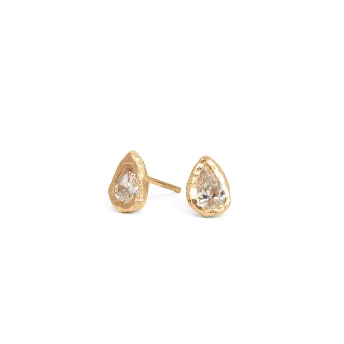 18K Diamond Pear Stud Earrings- 0.45CT