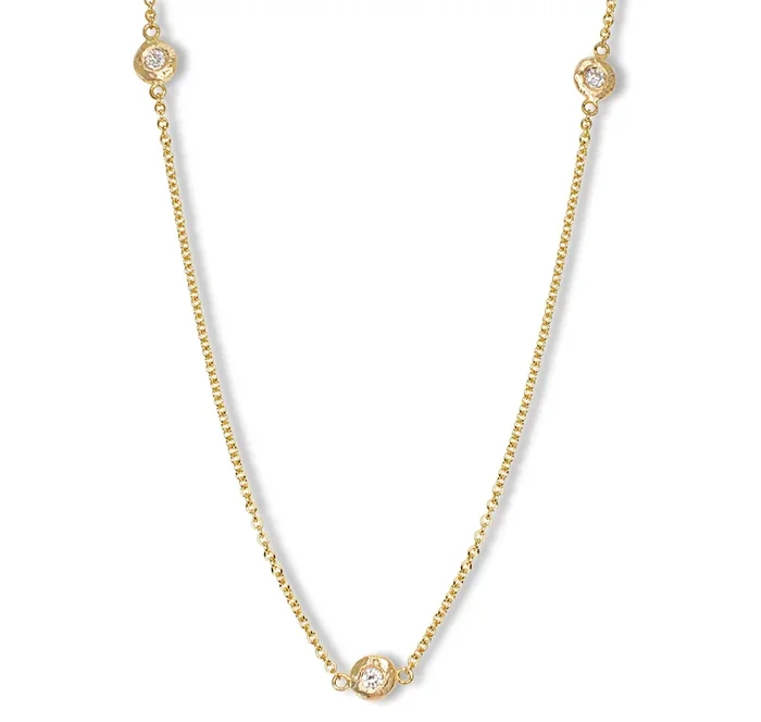 18K Diamonds by the Yard Necklace – 5 Diamonds