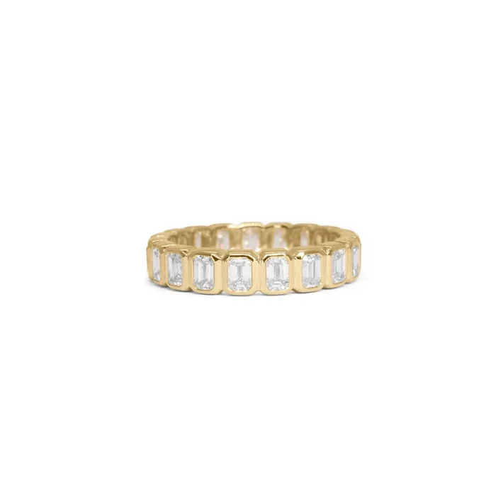 18K Emerald Cut Diamond Eternity Ring