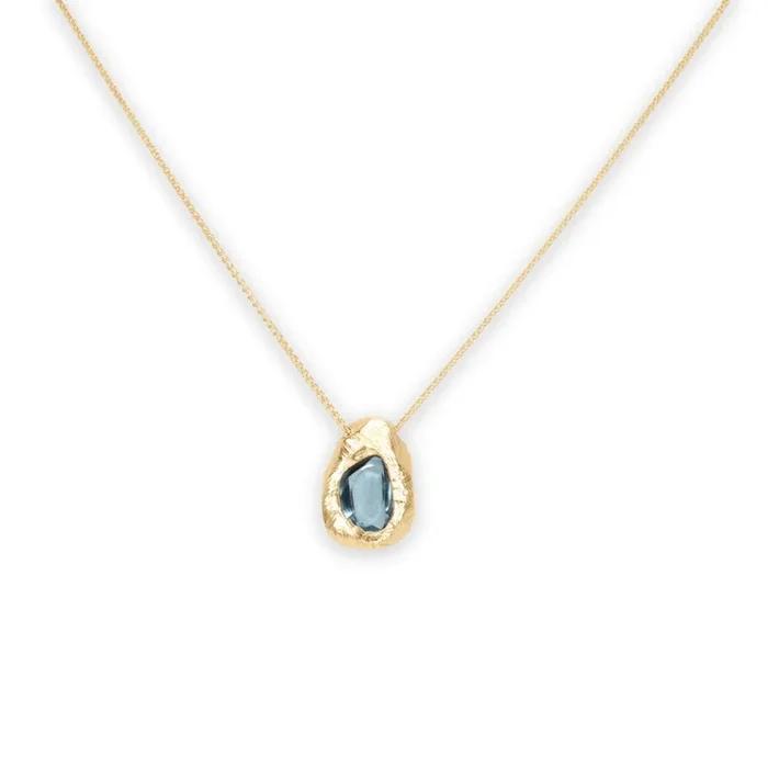 18K Freeform Slider Necklace in Blue Sapphire