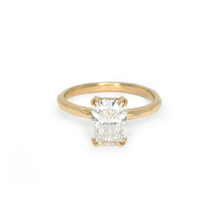 18K Pacific Pavé Engagement Ring – 1.88CT Cushion Lab Diamond