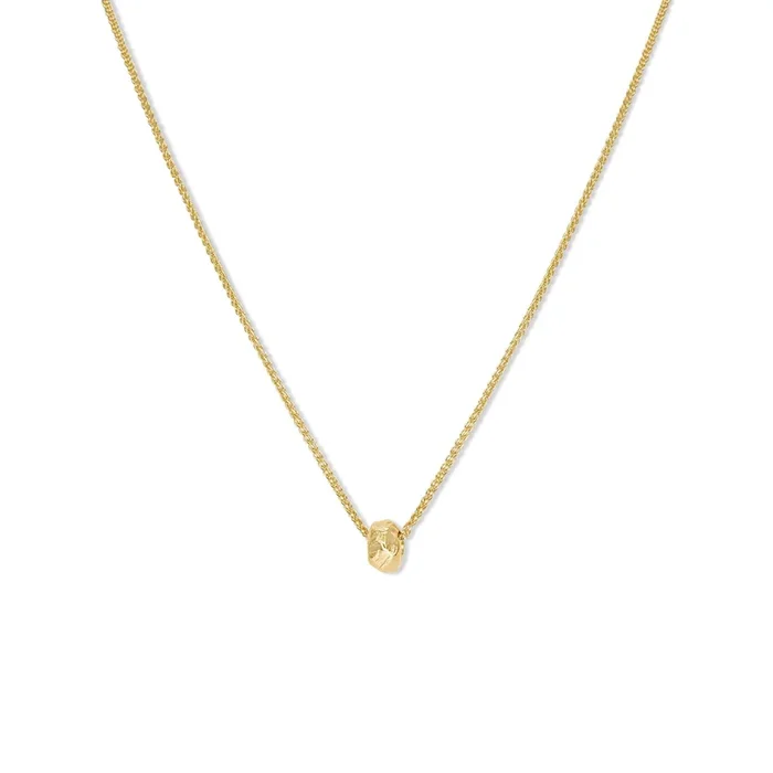 18K Plain Carved Bead Necklace