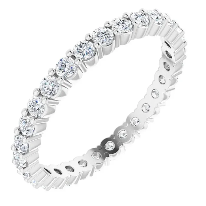 18K White 3/4 CTW Natural Diamond Eternity Band Size 8