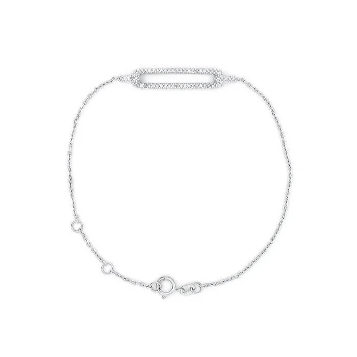 18K WHITE GOLD .25 CTW DIAMOND BAR BRACELET