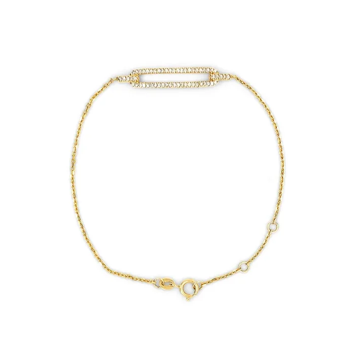 18K YELLOW GOLD .23 CTW DIAMOND BAR BRACELET