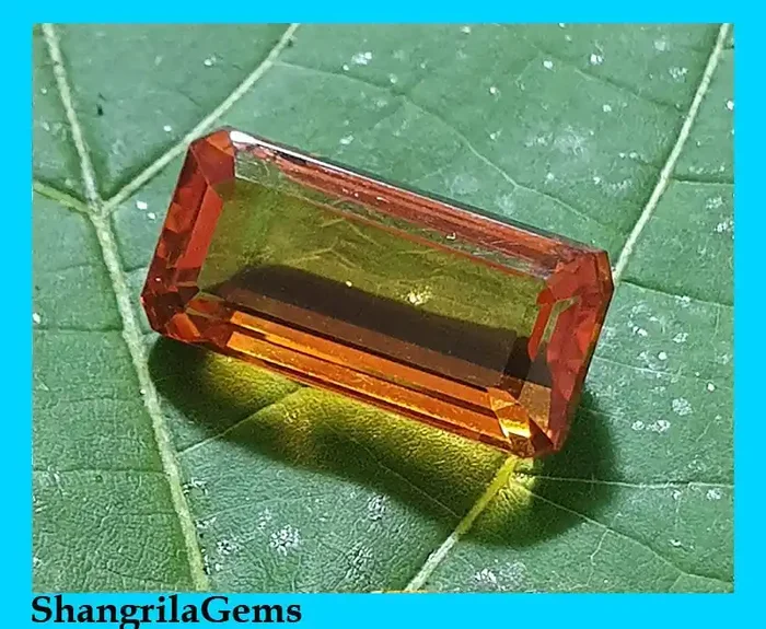 18mm rectangle cut Madeira Citrine rich deep orange 11.6ct