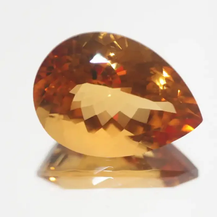 19.4Ct Top Color Citrine Faceted Drop 21.5x16mm.-(SKU345)