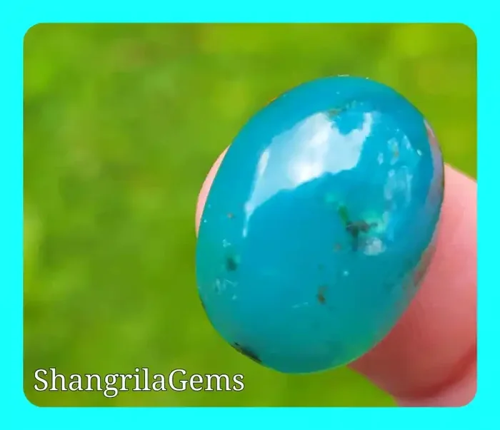 19.5mm Gem Silica Chrysocolla from Peru with Malachite and Cuprite