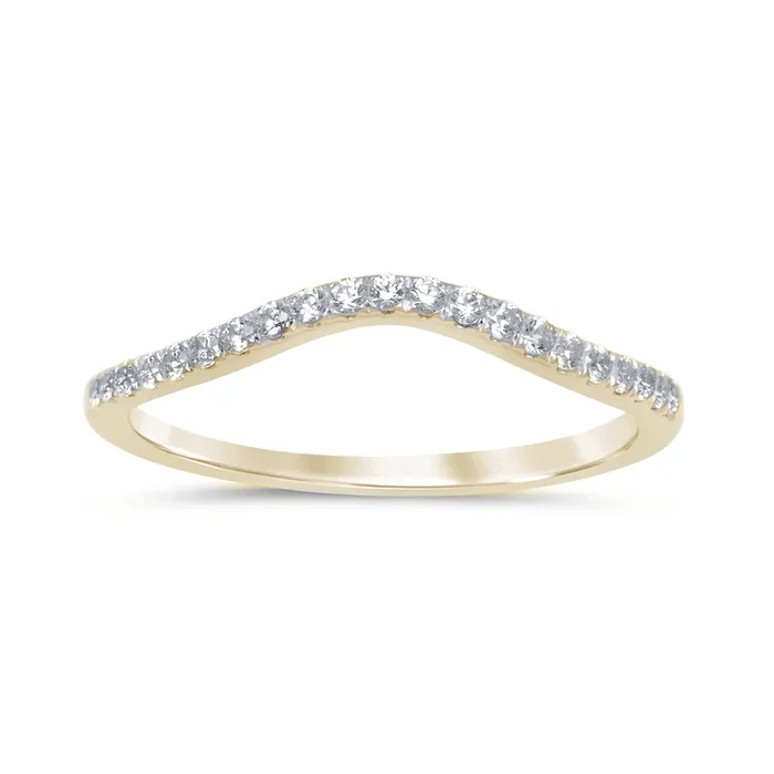 .19ct 14k Yellow Gold Stackable Wedding Anniversary Diamond Ring