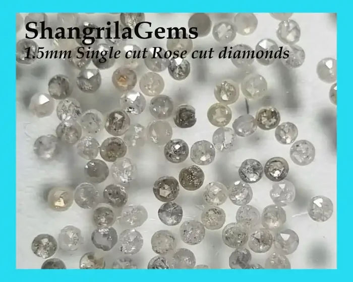 1ct 1.4mm-1.6mm grey salt pepper Rose cut diamonds Ref 005 NO OFFERS