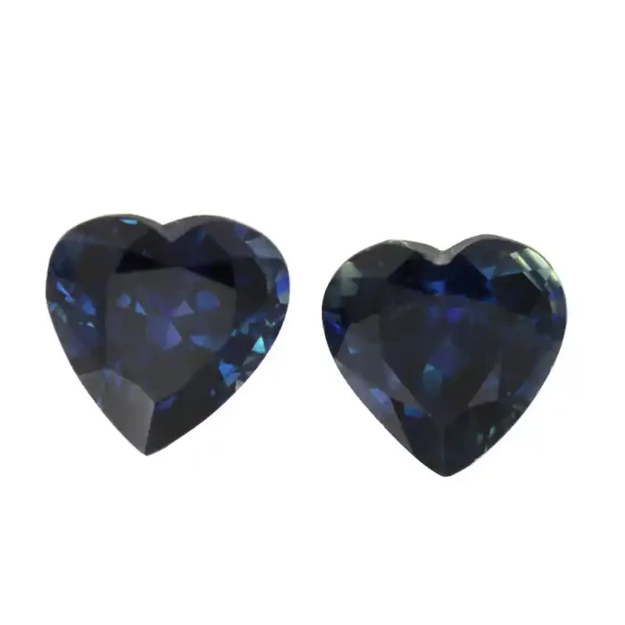 2.08cts Natural Australian Blue Sapphire Matching Heart Shapes