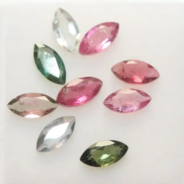 2.2 Ct Tourmaline Lot Faceted Marquise 6x3mm.-(9pcs).-(SKU 241)