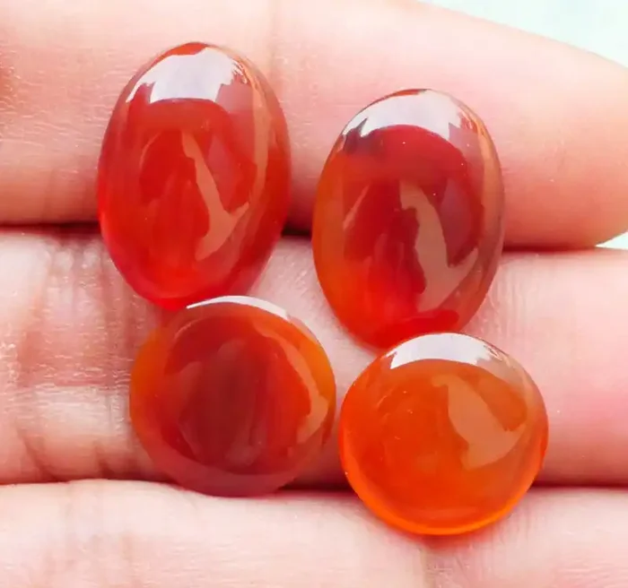 20.15 CRT 4PCS NATURAL INDONESIAN PARCEL CABS CARNELIAN CHALCEDONY-J12