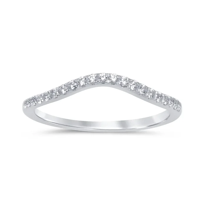 .20ct 14k White Gold Stackable Wedding Anniversary Diamond Ring 6.5