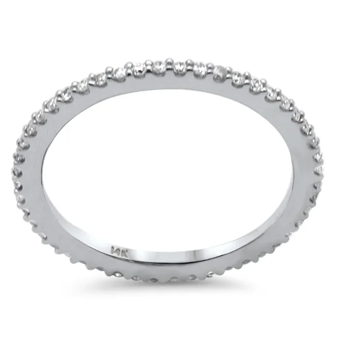 .20ct G SI 14K White Gold Diamond Thin Stackable Wedding Band Ring Size 6