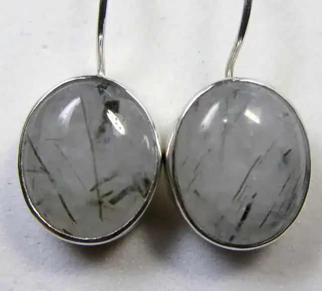 21 CTS RUTILATED QUARTZ SILVER SHEPPARD EARRINGS MYGM490